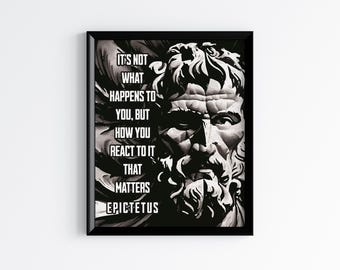 Epictetus Quote Poster: Stoic Philosophy Wall Art, Motivational Digital Download