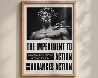 Marcus Aurelius Quote Poster, Stoicism Wall Art, Meditations Philosophy Print, Minimalist Office Decor