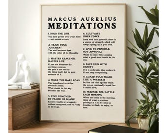 Marcus Aurelius Meditations Print, Stoic Home Decor (Digital Download)
