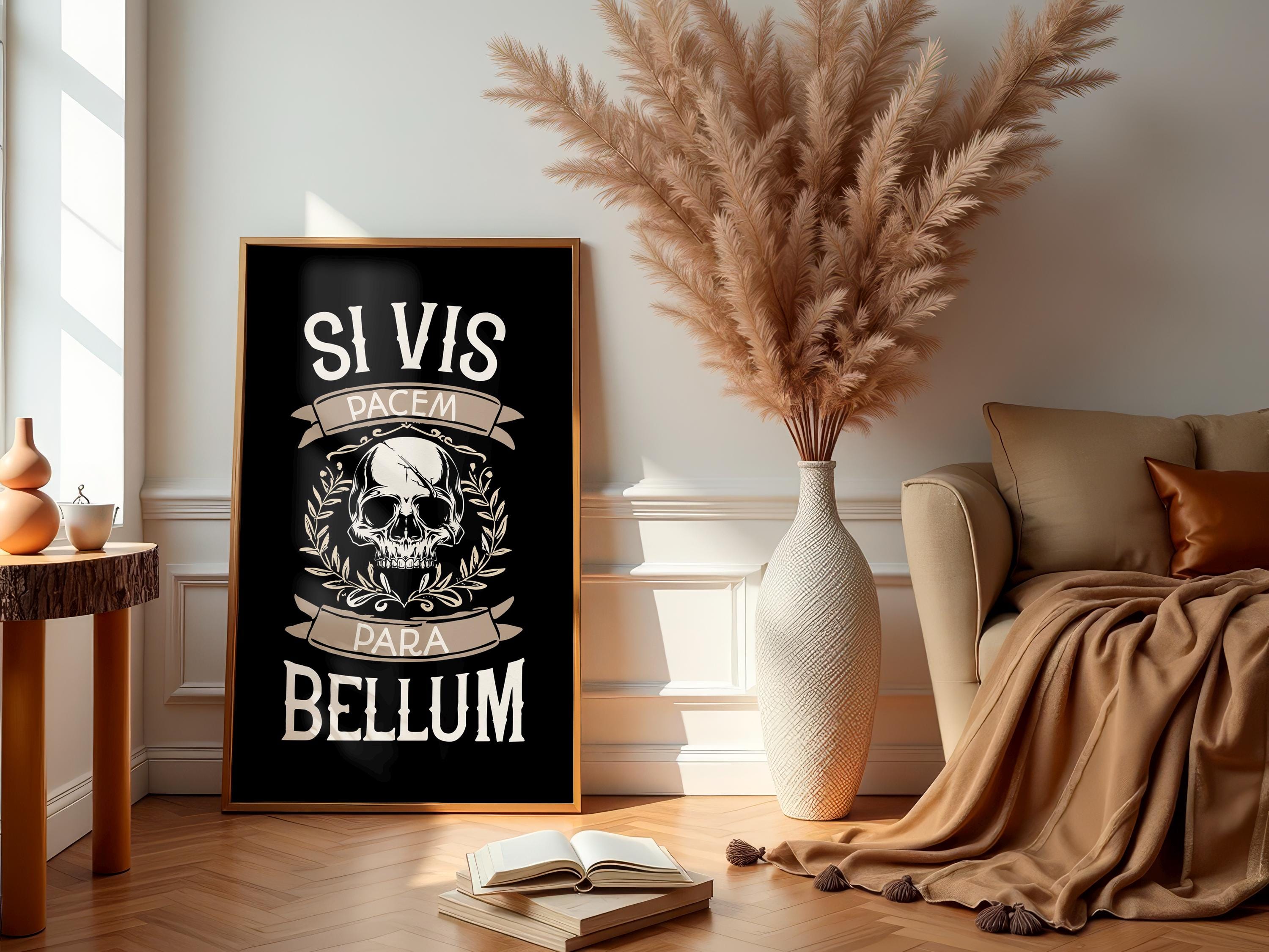 Si Vis Pacem Para Bellum: Minimalist Latin Quote Poster, Skull Wall Art ...