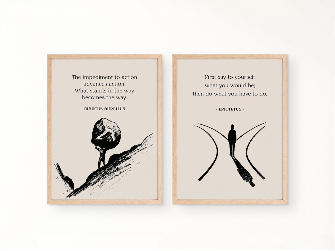 Stoic Proverbs Stoic Philosophy Digital Poster Set of 2 – Marcus Aurelius, Epictetus ...