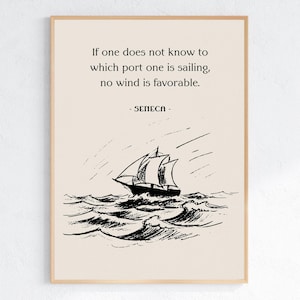 Seneca Quote Poster: Stoic Wall Art, Minimalist Philosophy Printable Decor for Mindful Living