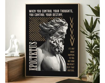 Epictetus Stoic Quotes Poster: Ancient Philosophy Wall Art, Mindset and Self-Control Printable, Digital Download