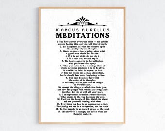 Marcus Aurelius Meditations Print: Stoic Philosophy Wall Art (Digital Download)