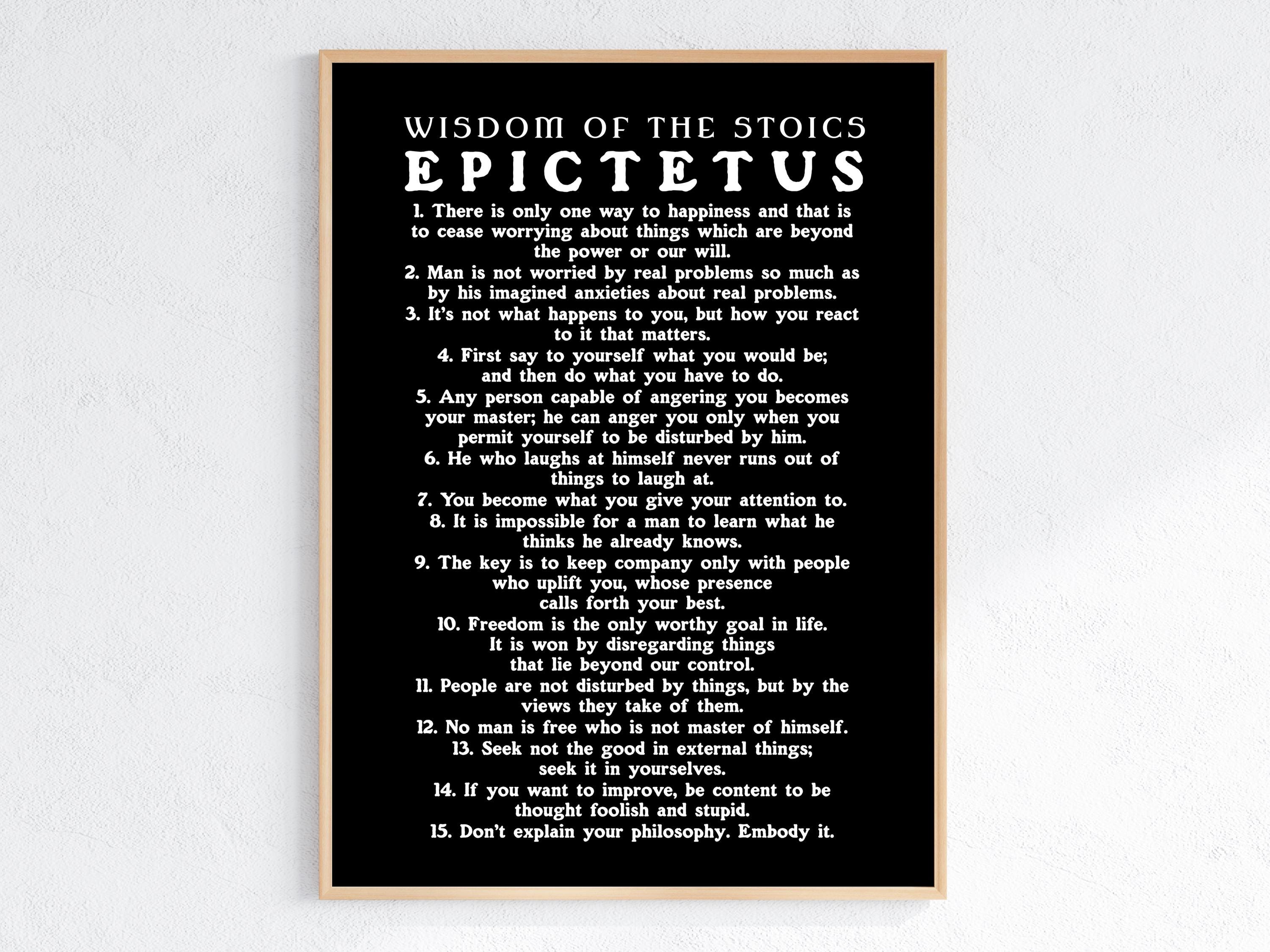 Epictetus Quotes Stoicism Poster: Stoic Philosophy Print, Home Decor Wall Art, Motivational Digital Download