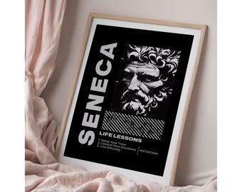 Seneca Stoic Philosophy Poster: Value Your Time, Printable Wall Art (Digital Download)