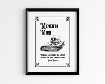 Memento Mori Print: Stoic Philosophy, Latin Quote, Minimalist Stoicism Poster (Digital Download)