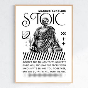 Marcus Aurelius Stoic Quote Art Print, Minimalist Philosophy (Digital Download)