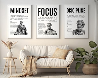 Stoic Philosophy Art Prints: Marcus Aurelius, Seneca, Epictetus Quotes (Digital Download)