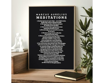 Marcus Aurelius Meditations Poster: Stoic Philosophy Art (Digital Download)