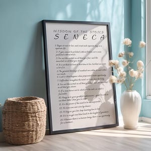 Seneca Poster Print, Stoic Wisdom Quotes, Stoicism Printable Art, Stoic Gifts, Philosophy Poster