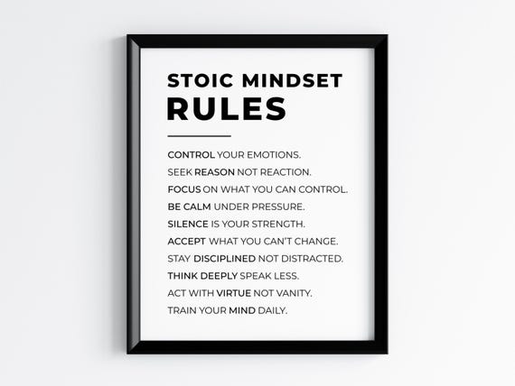 Stoic Mindset Rules Poster: Philosophy Wall Art (Digital Download)