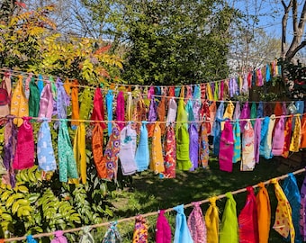 Personalised Fabric Colourful Bunting | Wedding Bunting | Sari Garland | Boho | Custom Rustic Festival Decor