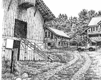 UpTunket Farm, House & Barns, 8x10 print