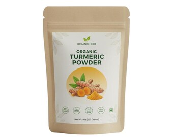 Organic Turmeric Powder Curcuma Longa | Natural Haldi Spice for Cooking, Golden Milk & Skincare