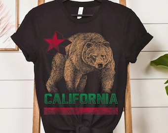 Vintage California Bear Shirt - Klassisches Retro T-Shirt für Männer Frauen Jugend