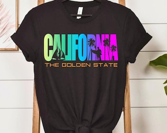 T-shirt California Republic, katoenen overhemd in vintagestijl