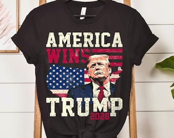 Trump 2028 Patriotic USA Flag Tee - Republican Election Shirt