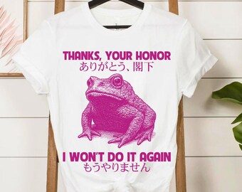 Lustiges Frosch Grafik T-Shirt 'Thanks Your Honour': Retro Print, Einzigartiges Streetwear