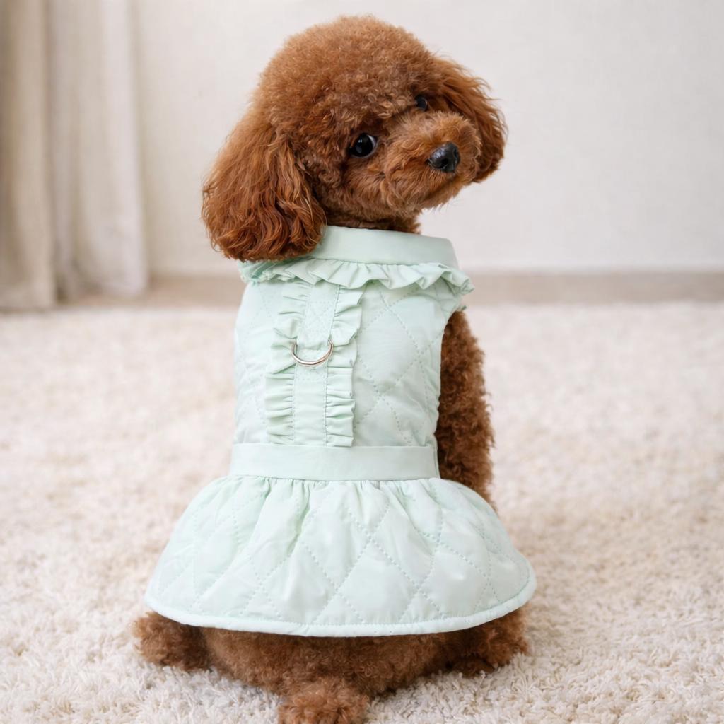 mint green dog dress Calla lily Crochet Dog Dress Green Mint, Unique Flower Pet Dress DF190|  myknitt main image 0