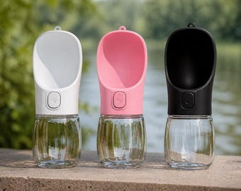 Botella de agua para mascotas a prueba de fugas: Dispensador portátil de viaje para perros y gatos