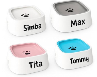Comedero para perros personalizado antiderrames: plato de agua para mascotas con grabado personalizado