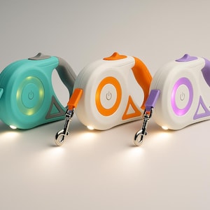 Indragbart hundkoppel med LED-ljus: Säker nattpromenad, 5 m tejp