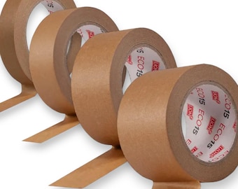 Eco 15 Tape - 25mm, 38mm, 50mm or 75mm x 50m Rolls - Picture Framing Backing Craft Kraft Paper Tapes Self Adhesive