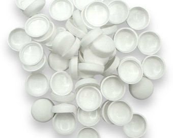 Tapas de tornillos de cúpula blancas, dos piezas mate, 6/8 g, Snap-Caps™