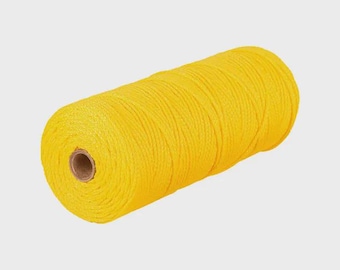 Yellow Picture Frame Hanging Cord: Braided Polypropylene, Low Stretch, 2.5mm