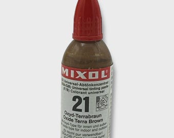 Tinte Mixol Marrón Oxide Terra, botella de 20 ml, líquido de agua o aceite altamente concentrado