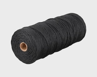 Black Picture Frame Hanging Cord: Braided Polypropylene, Low Stretch (2.5mm, No.3 Signature Cord)