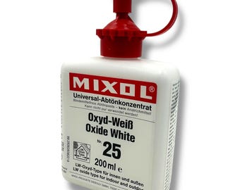Tinción Mixol Óxido Blanco Botella de 200 ml Líquido de agua o aceite altamente concentrado