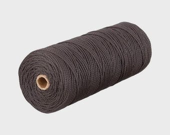 Braided Picture Frame Hanging Cord: Brown Low Stretch (2.5mm, No.3, UK Made)