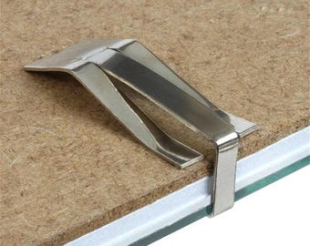 Swiss-Style-Fotorahmen-Clips: Rahmenlose Glas-Montagebeschläge (bis zu 11 mm Glas/Acryl)