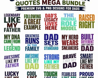 Inspirational Fathers day png svg Bundle, Ultimate Dad life quotes (Digital Download)