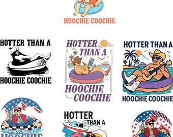 Hotter Than A Hoochie Coochie PNG: 90s Country Music Design (Digital Download)