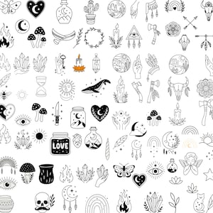 Boho Celestial SVG Bundle: Hand-Drawn Mystic Designs (Digital Download)