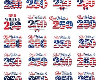 Pacchetto PNG patriottico USA, 4 luglio, rosso e bianco, 250 disegni (download digitale)