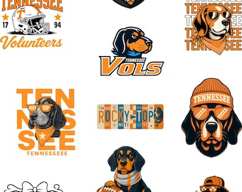 PNG retro de Tennessee Vols: tablero de ajedrez naranja, cima rocosa (descarga digital)