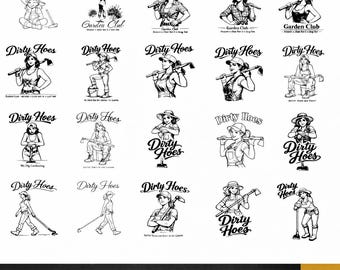 Dirty Hoes Garden Club Png Svg Bundle, Funny Gardening Humor (Digital Download)
