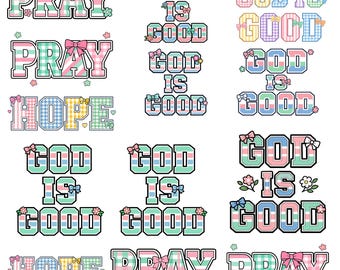 God is Good PNG Bundle, Preppy Christian Png, Bible Verse Shirt Design, God Png, Faith Inspirational Clipart