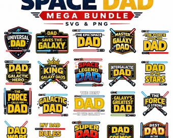 Space Dad Png Svg Bundle, Galaxy dad quotes (Digital Download)