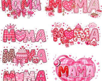 Mama Valentine PNG Bundle, Coquette Clipart (Digital Download )
