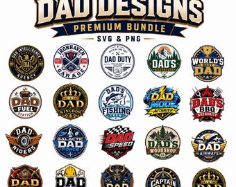 Fathers day Png Svg Bundle, Dad Badge Sublimation design (Digital download)