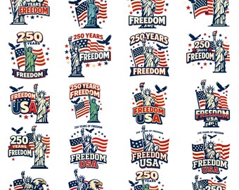 Statua della Libertà patriottica PNG, SVG per il 250° anniversario degli Stati Uniti, 4 luglio, Statua della Libertà, America 250, Illustrazione dell'indipendenza americana