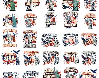 Pacchetto di immagini PNG della Statua della Libertà, clipart patriottiche degli Stati Uniti (download digitale)