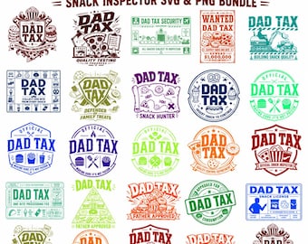 Dad Tax Png Svg Bundle, Funny Fathers day Snack quotes (Digital download)