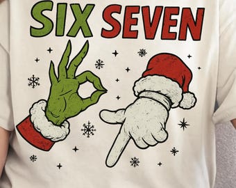 Six Seven Meme Christmas PNG, Trending Viral 6 7 Gen-Z Design, Instant Digital Download