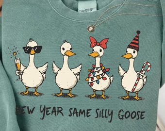 Silly Goose New Year PNG, Coquette 2026, Funny Shirt Design (Digital Download)